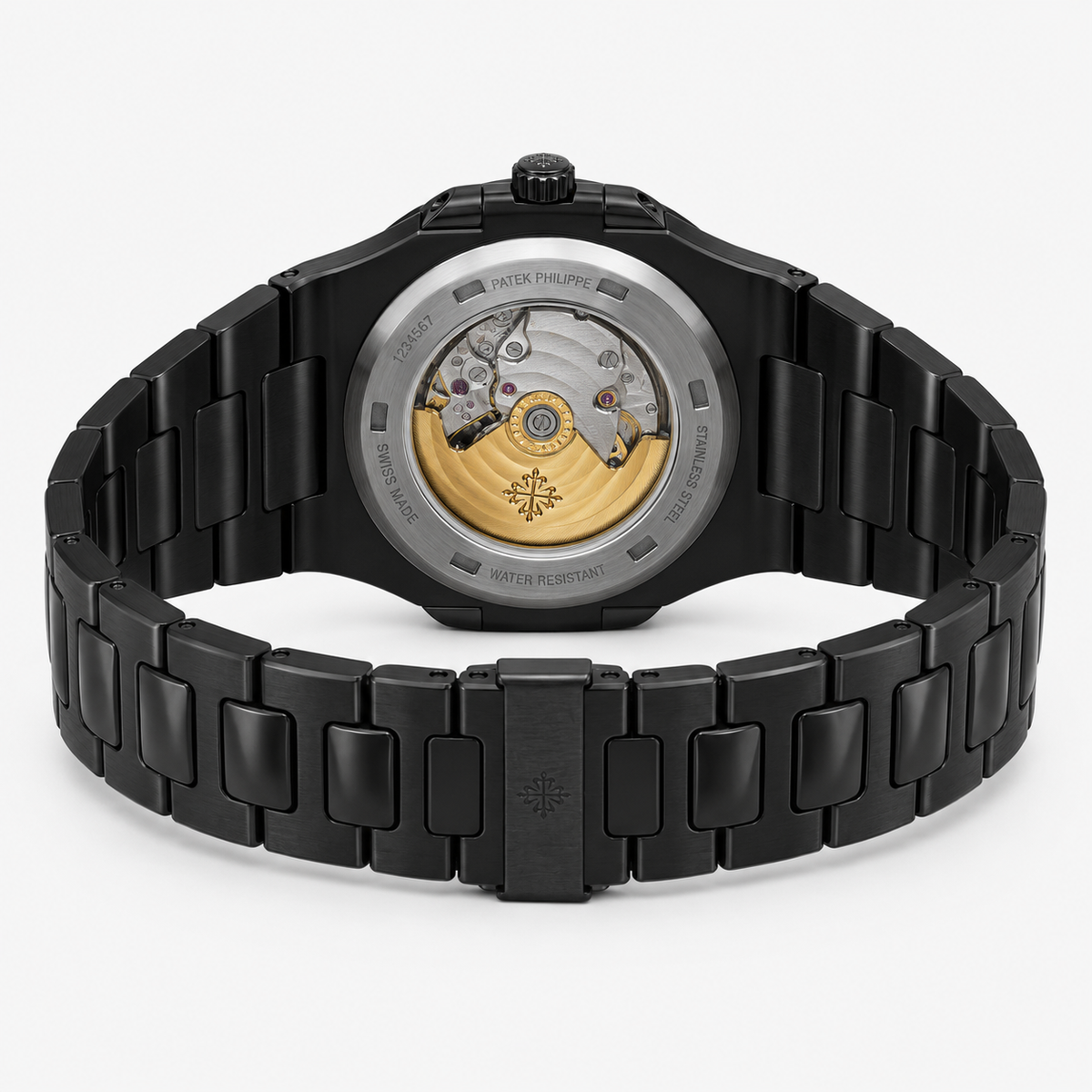 All Black Automatic Nautilus Super Clone Watch