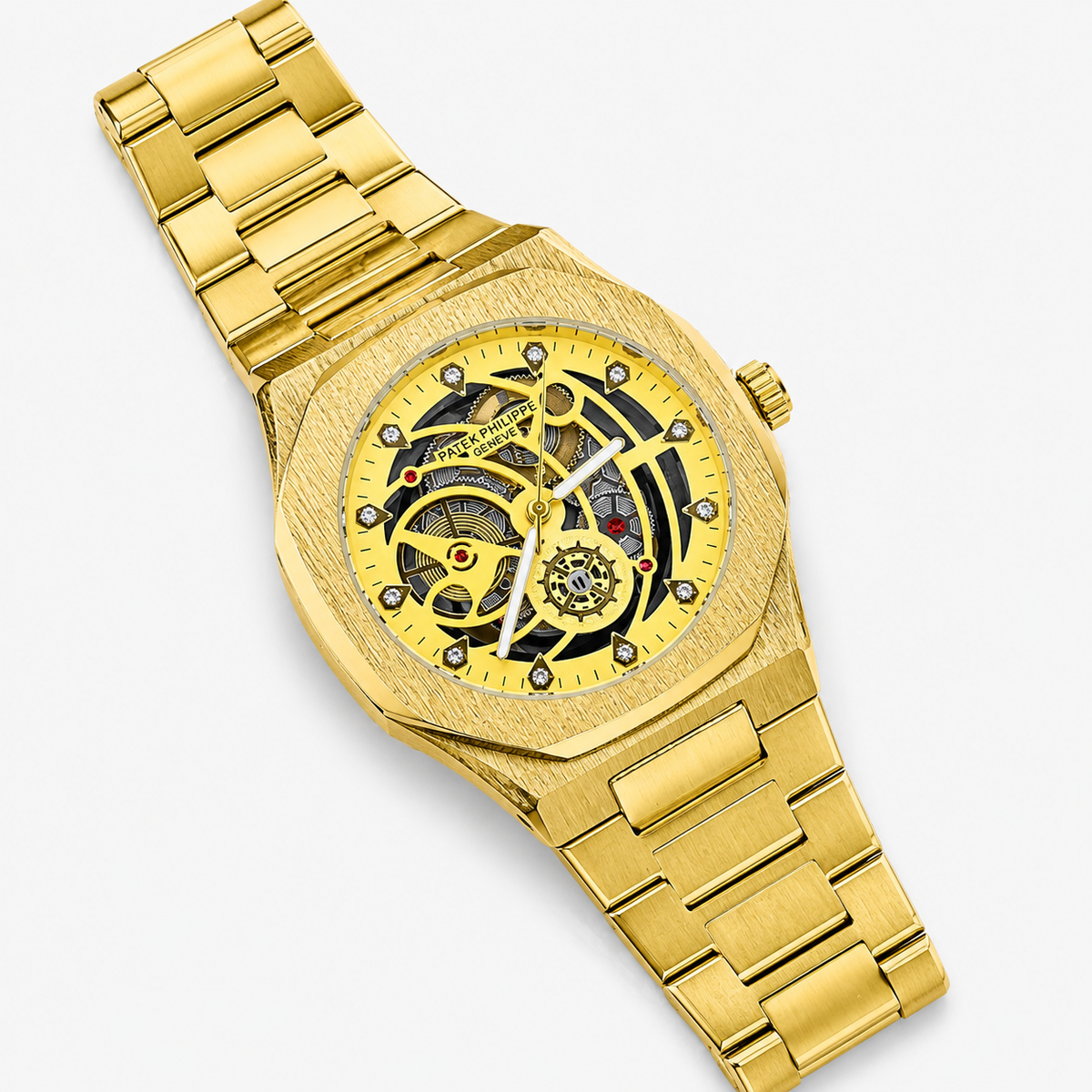 All Gold Skeleton Chain Strap PP watch