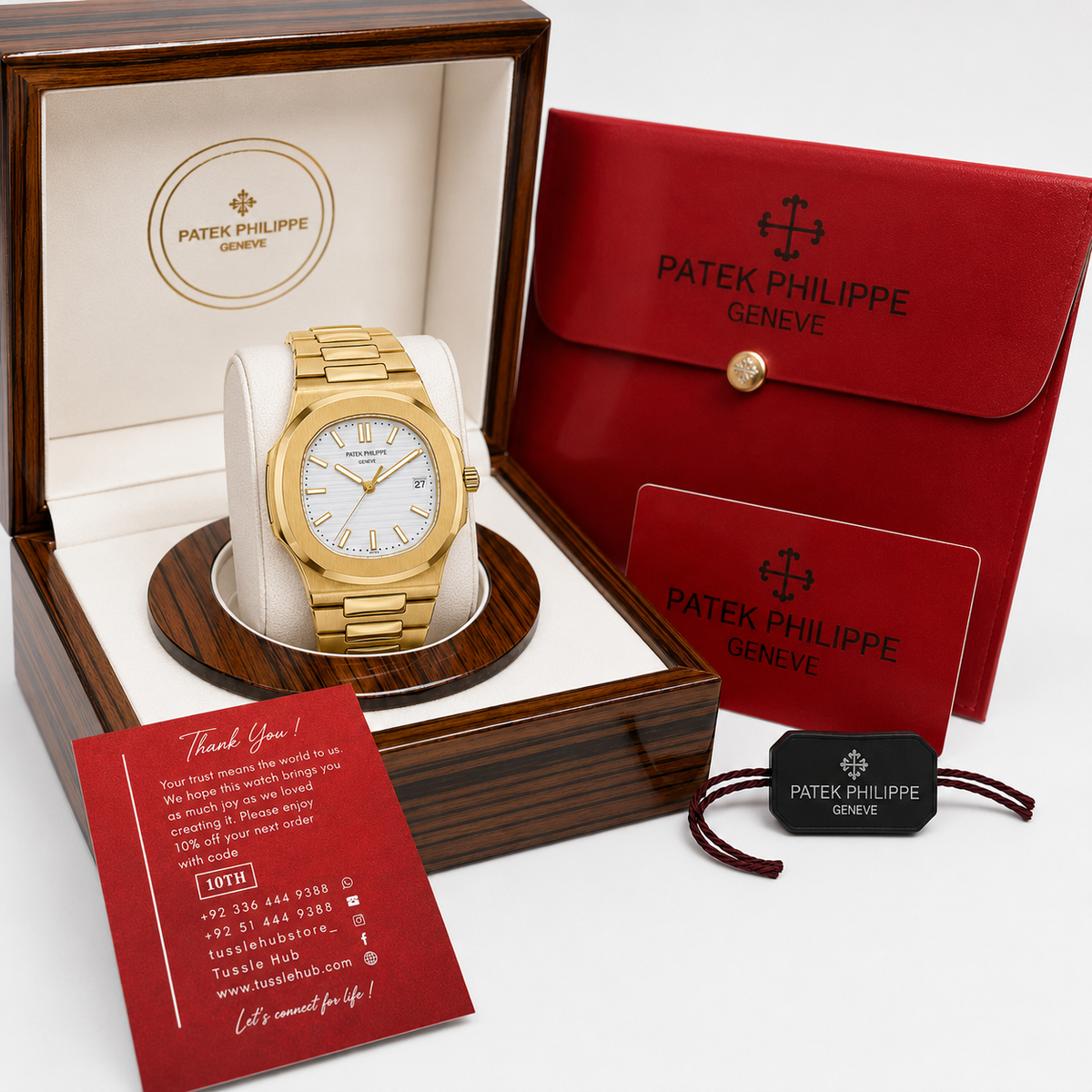 Gold White Automatic Nautilus Super Clone Watch