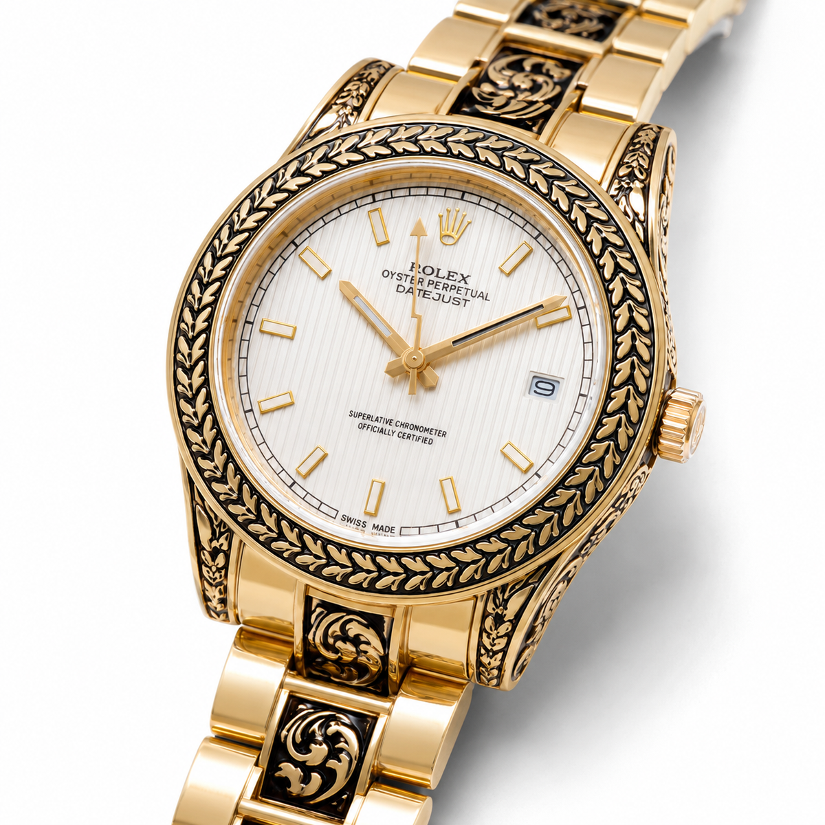 Vintage Copper White Calligraphic Watch