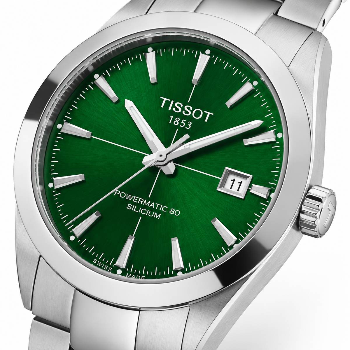 Silicium Silver Emerald Powermatic Tissot Watch