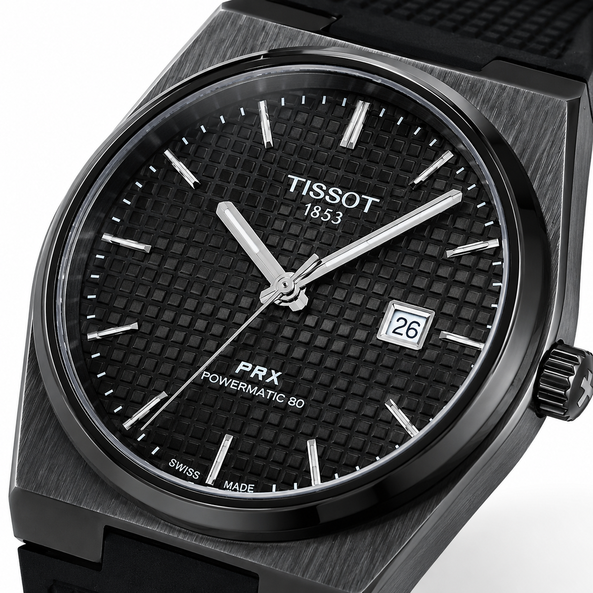 All Black PRX Silicon Strap Watch
