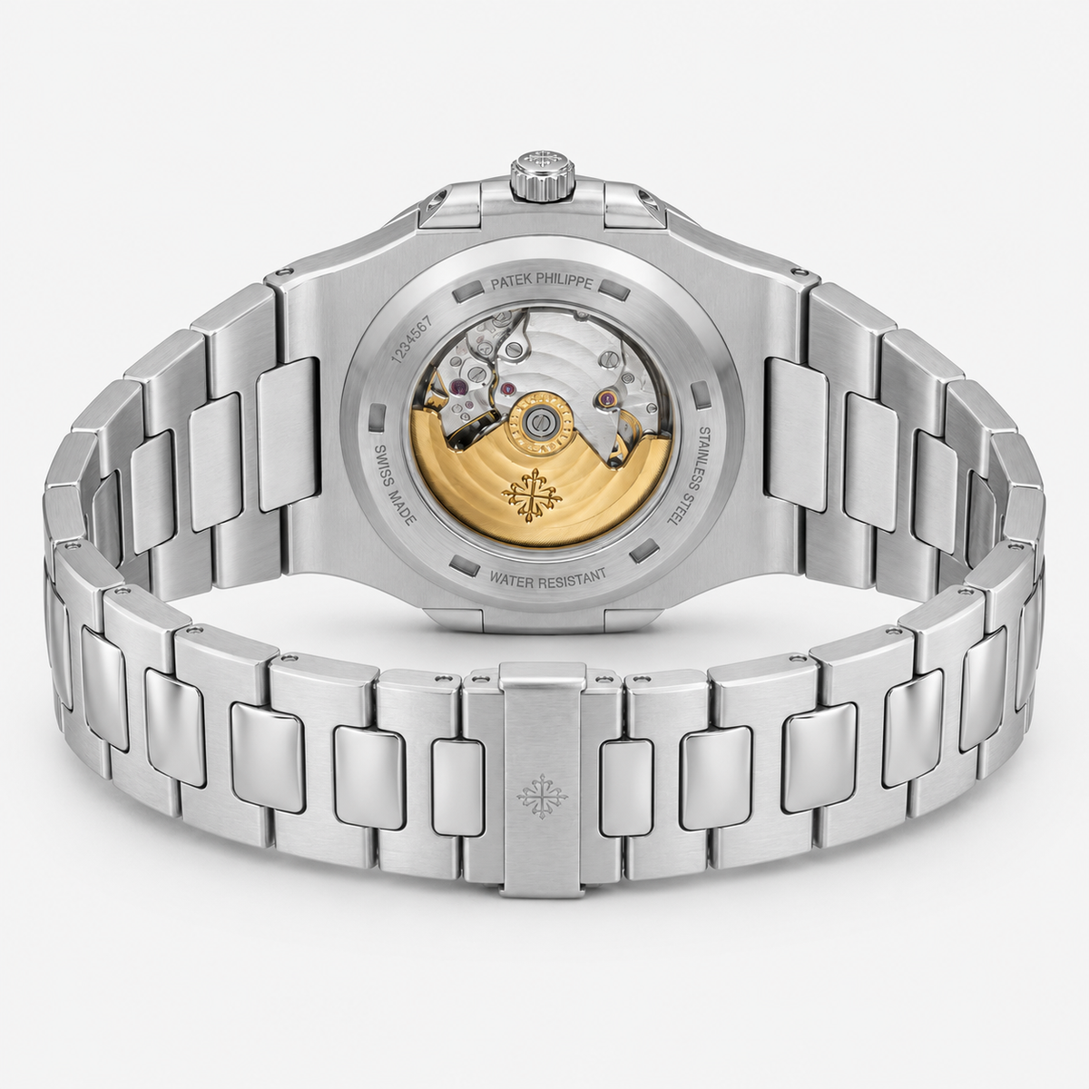 Silver Sapphire Automatic Nautilus Super Clone Watch