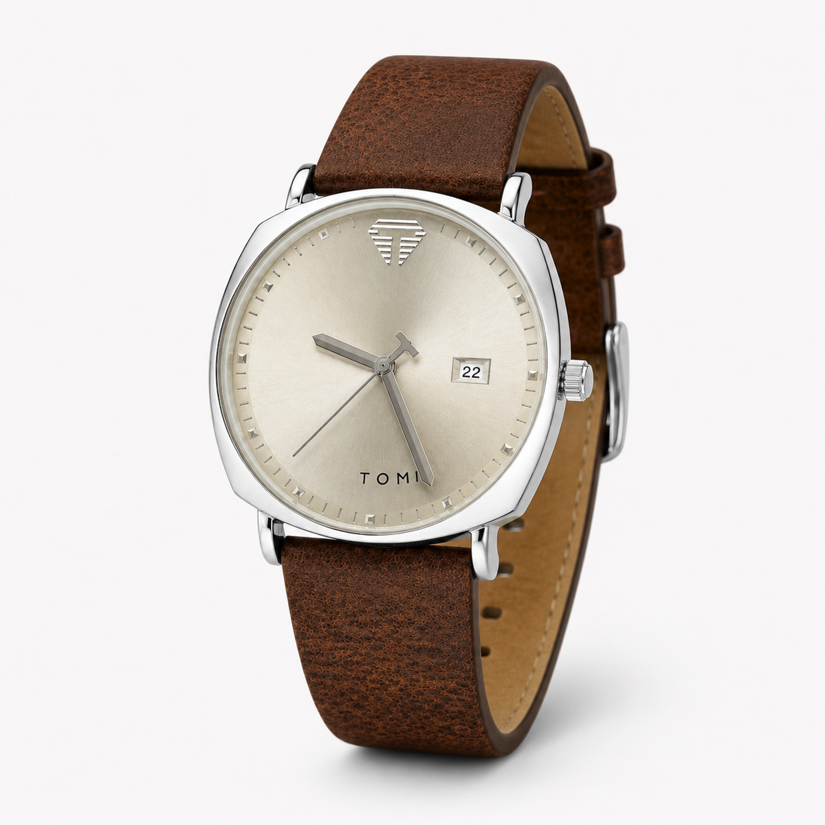 Tomi Brown Grey Sleek Dial Watch