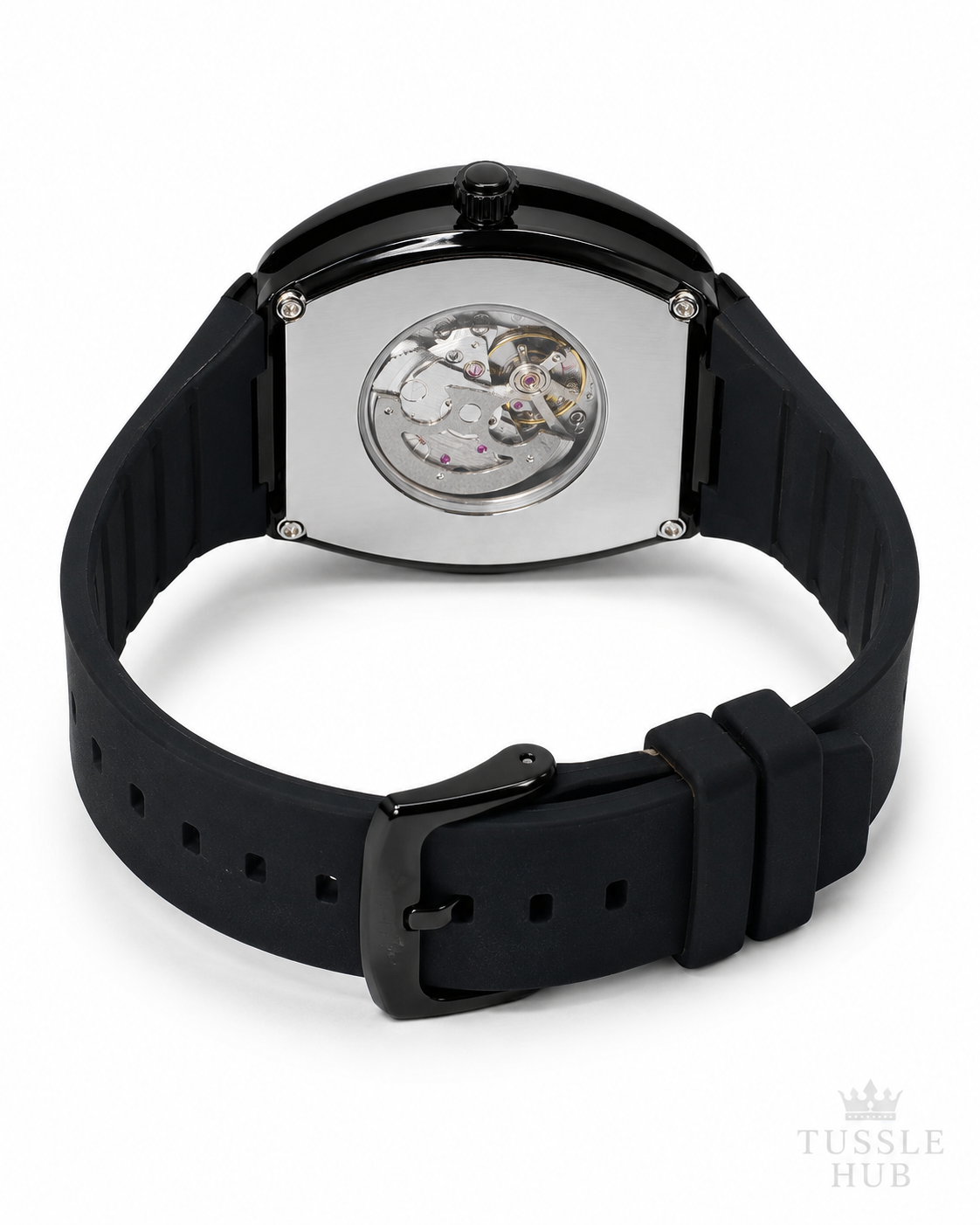 Black Automatic Skeleton RM Dial Watch