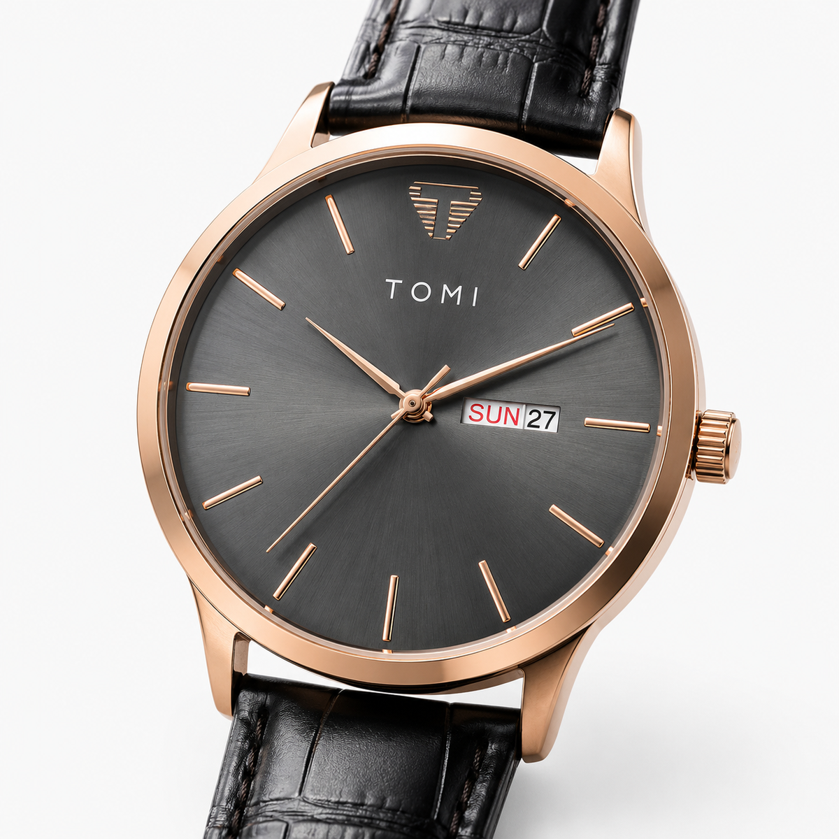 Tomi Day Date Gold Black Watch