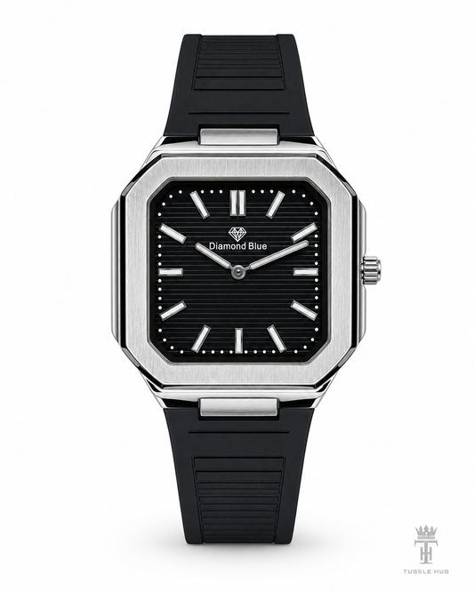 Black Silver Old Money Magnet Strap Watch
