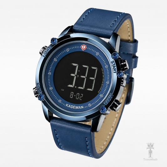 Kademan Tungsten Blue Digital Watch