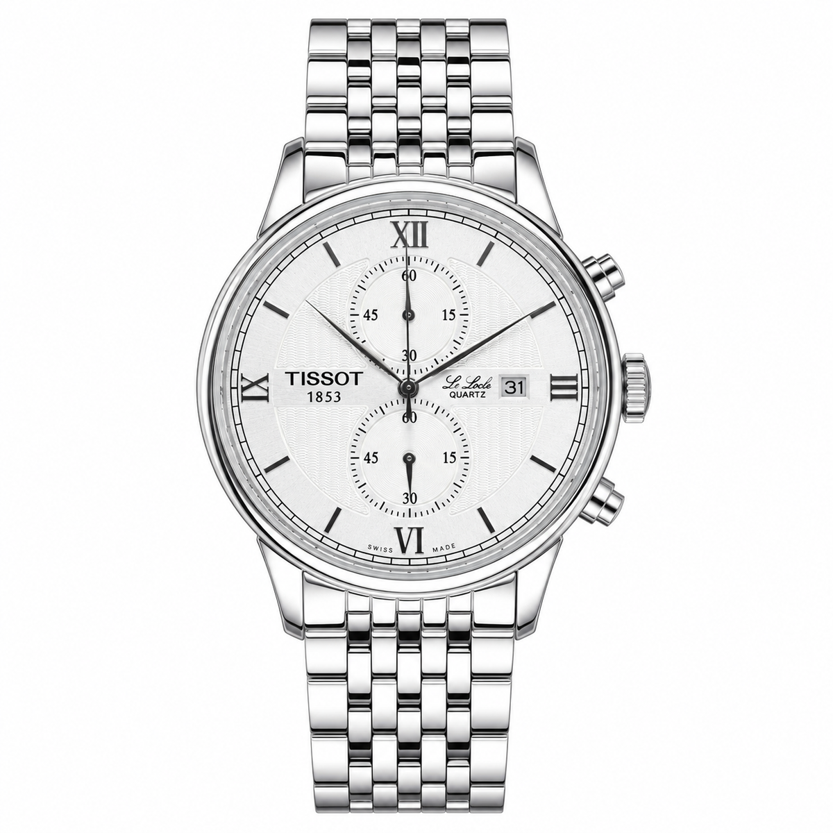 Le Lode Silver Chain Chronograph Dial Tissot Watch