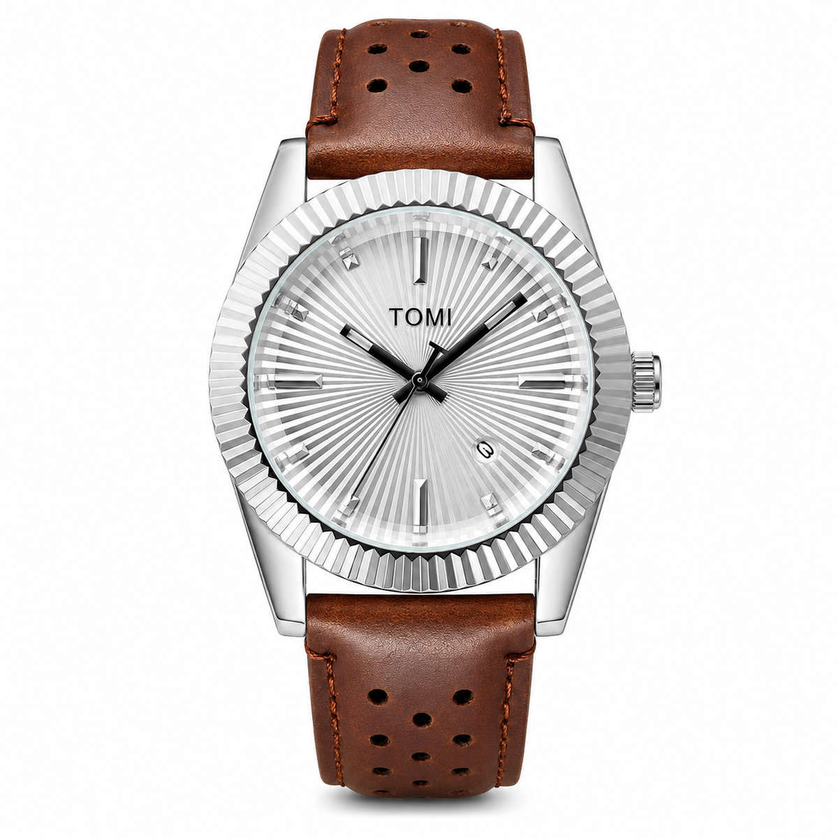 Tomi Brown Silver Jaguar Dial Waterproof