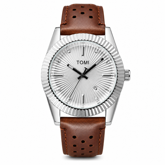 Tomi Brown Silver Jaguar Dial Waterproof