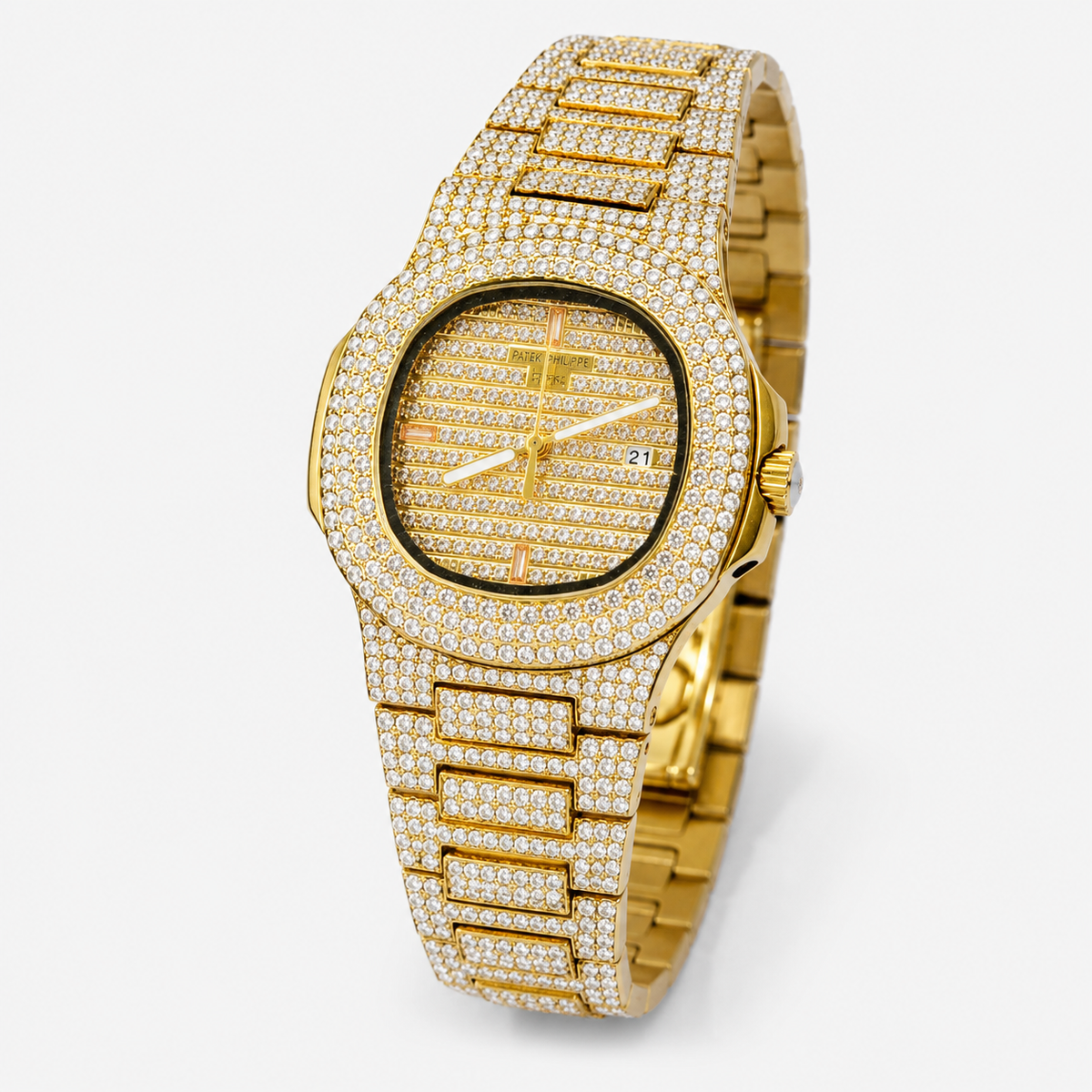 Gold Iced Out PP Branded Premium Watch