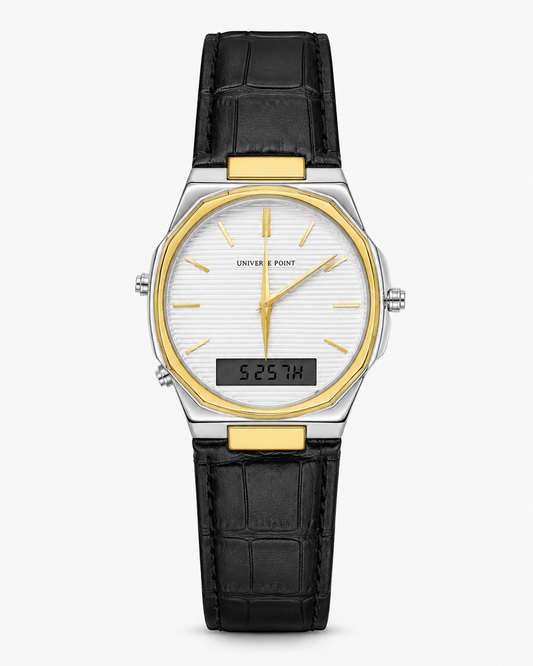Black Two Tone Universe Point Dual Time Watch