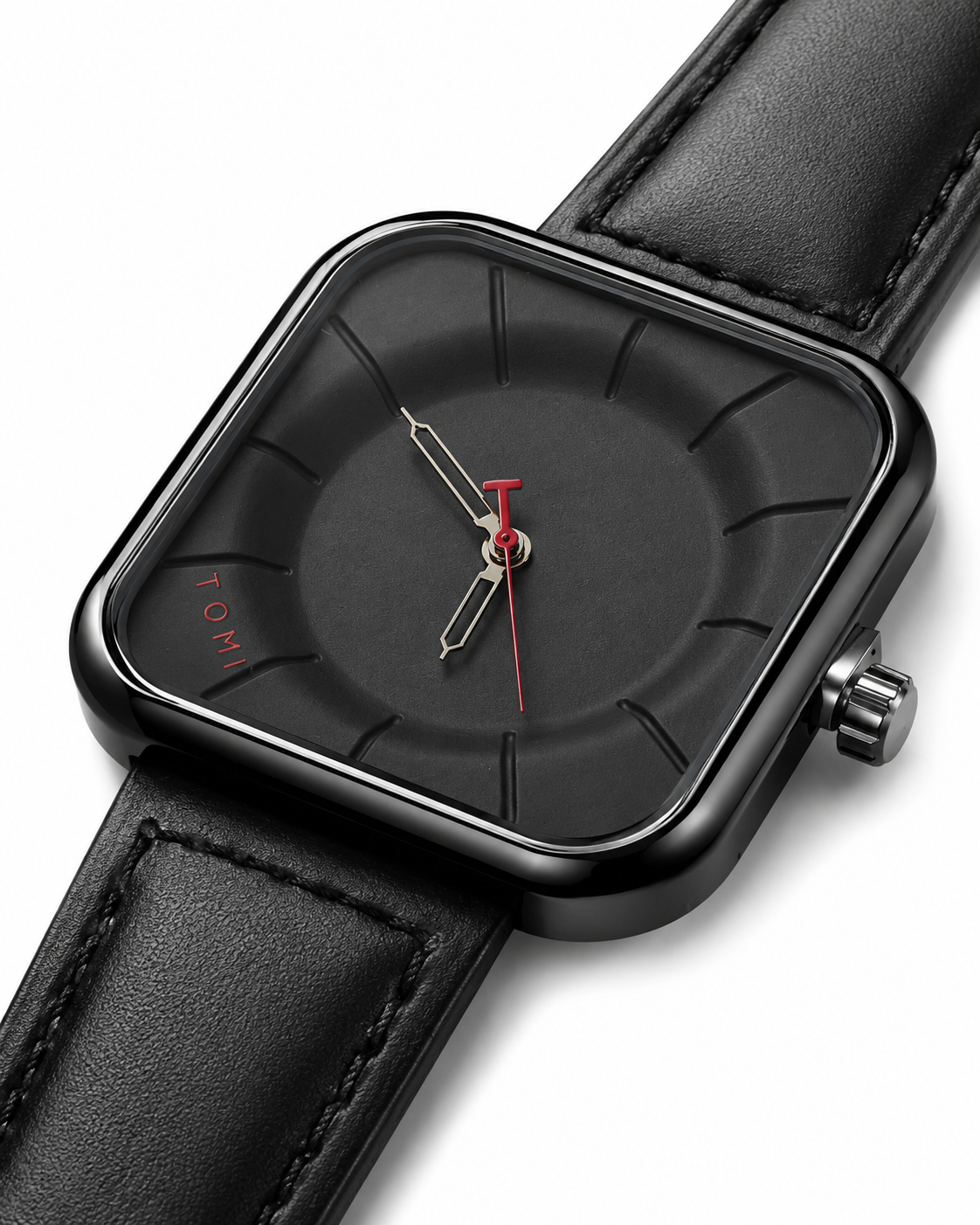 Tomi Square Black Dial Watch