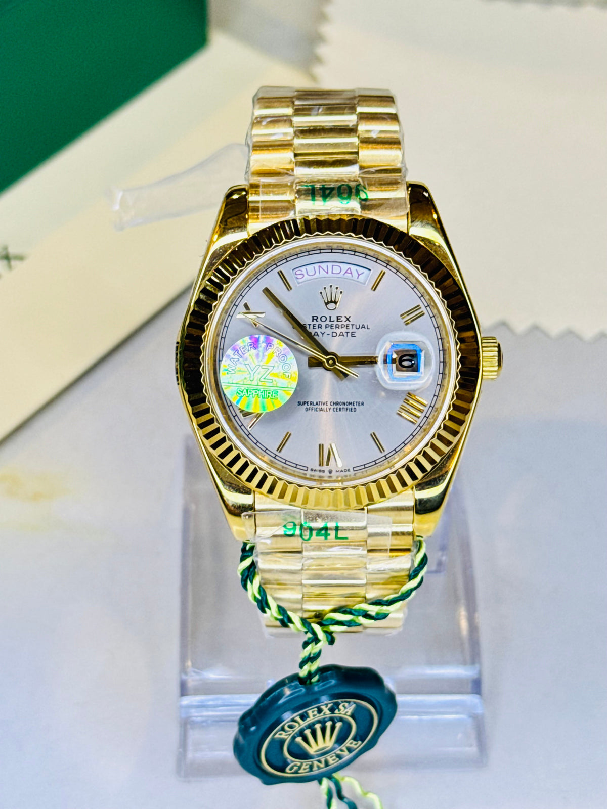 Day Date Gold Smoke Dial Automatic Super Clone Watch