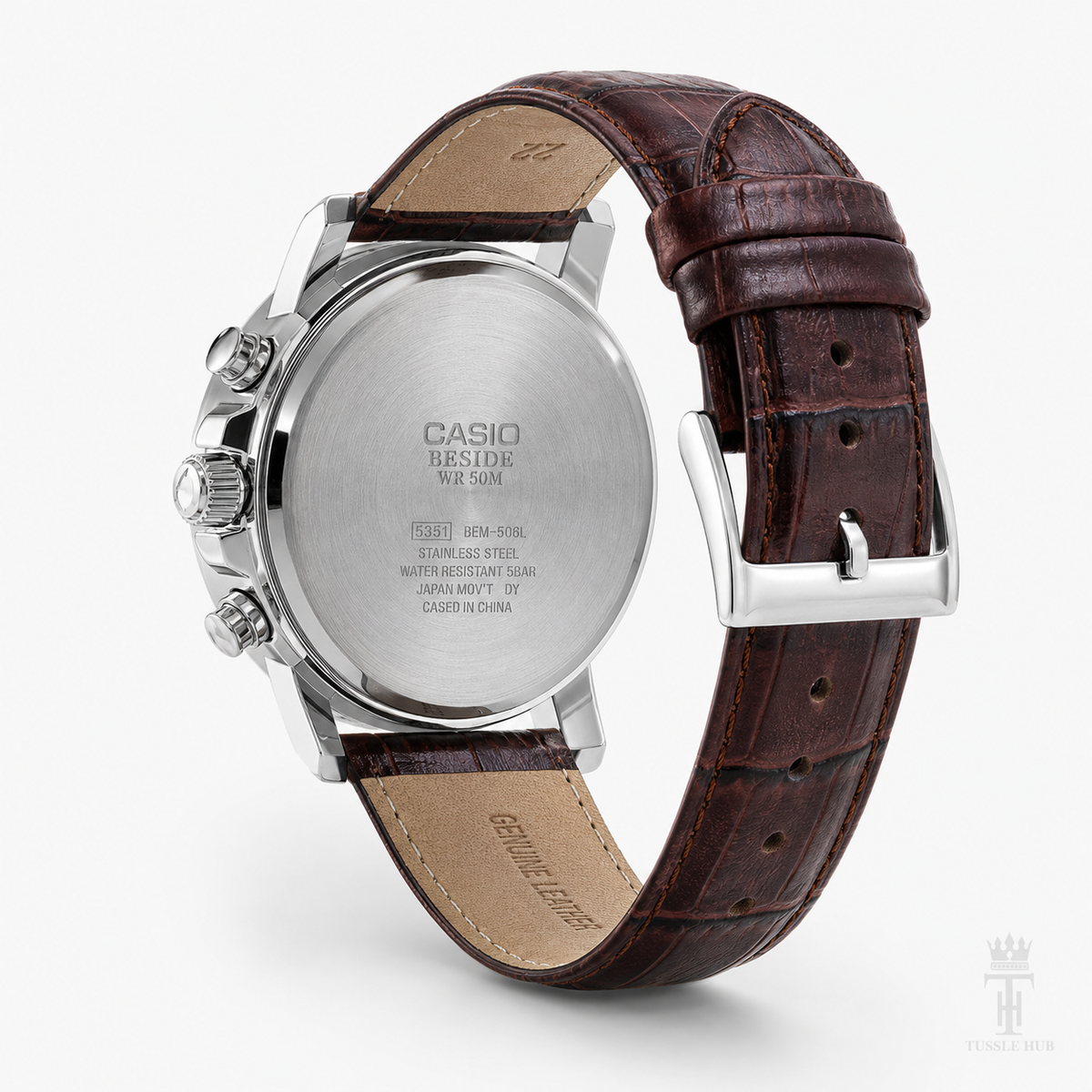 Brown Silver Beside Chronograph Watch