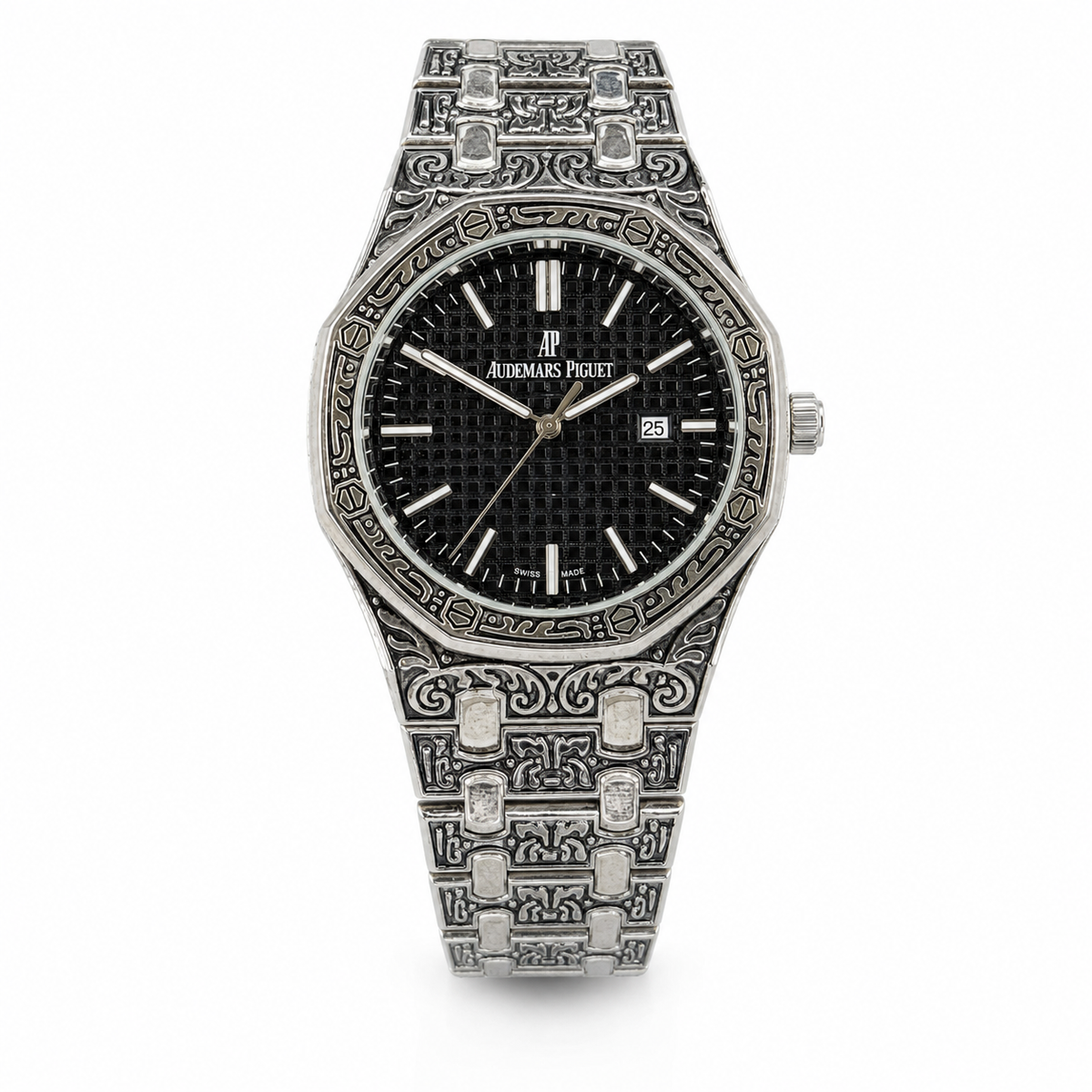Calligraphic Silver Black AP Watch