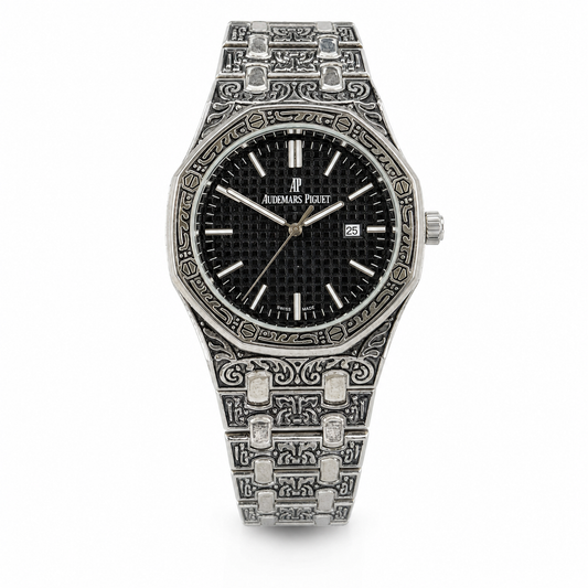Calligraphic Silver Black AP Watch