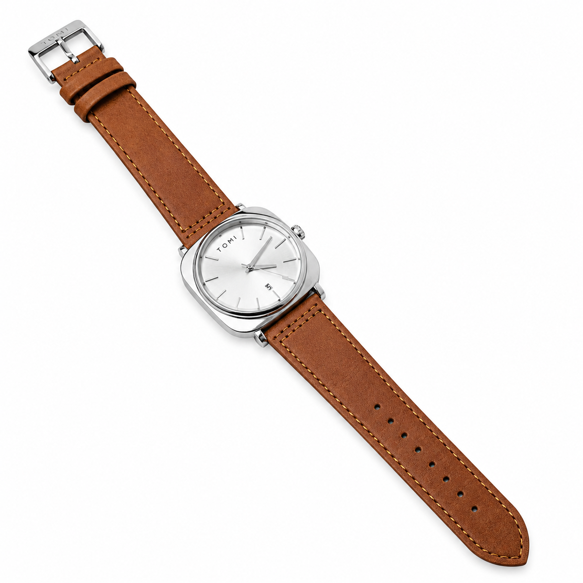 Tomi Brown Silver Business Class Watch