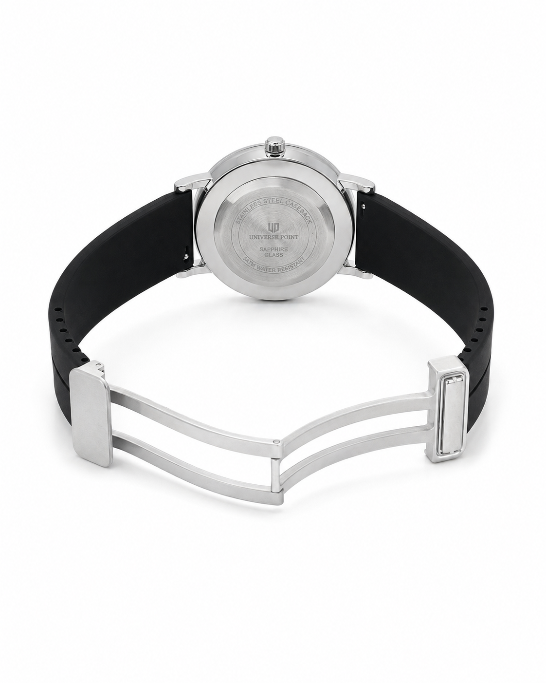 Black Silver Slim Balloon Universe Point Watch