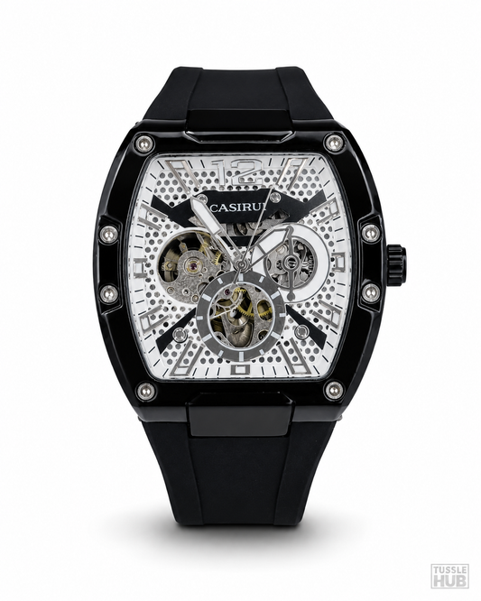 Black Automatic Skeleton RM Dial Watch