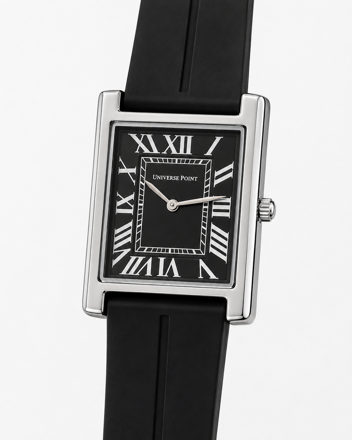Black Silver Tank Universe Point Watch