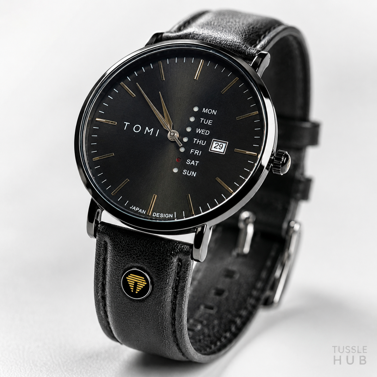Tomi Mentor All Black Day Date Watch