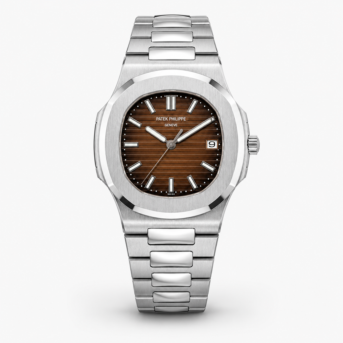 Silver Chocolate Automatic Nautilus Super Clone Watch