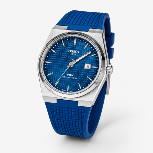 Blue Silver PRX Silicon Strap Watch