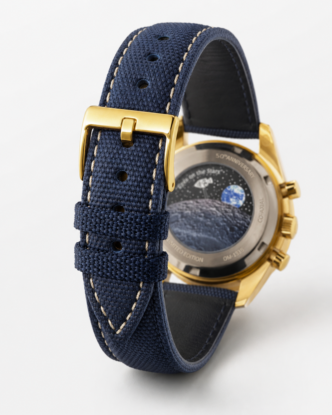 Omega 50th Anniversary Blue Gold Chronograph Watch