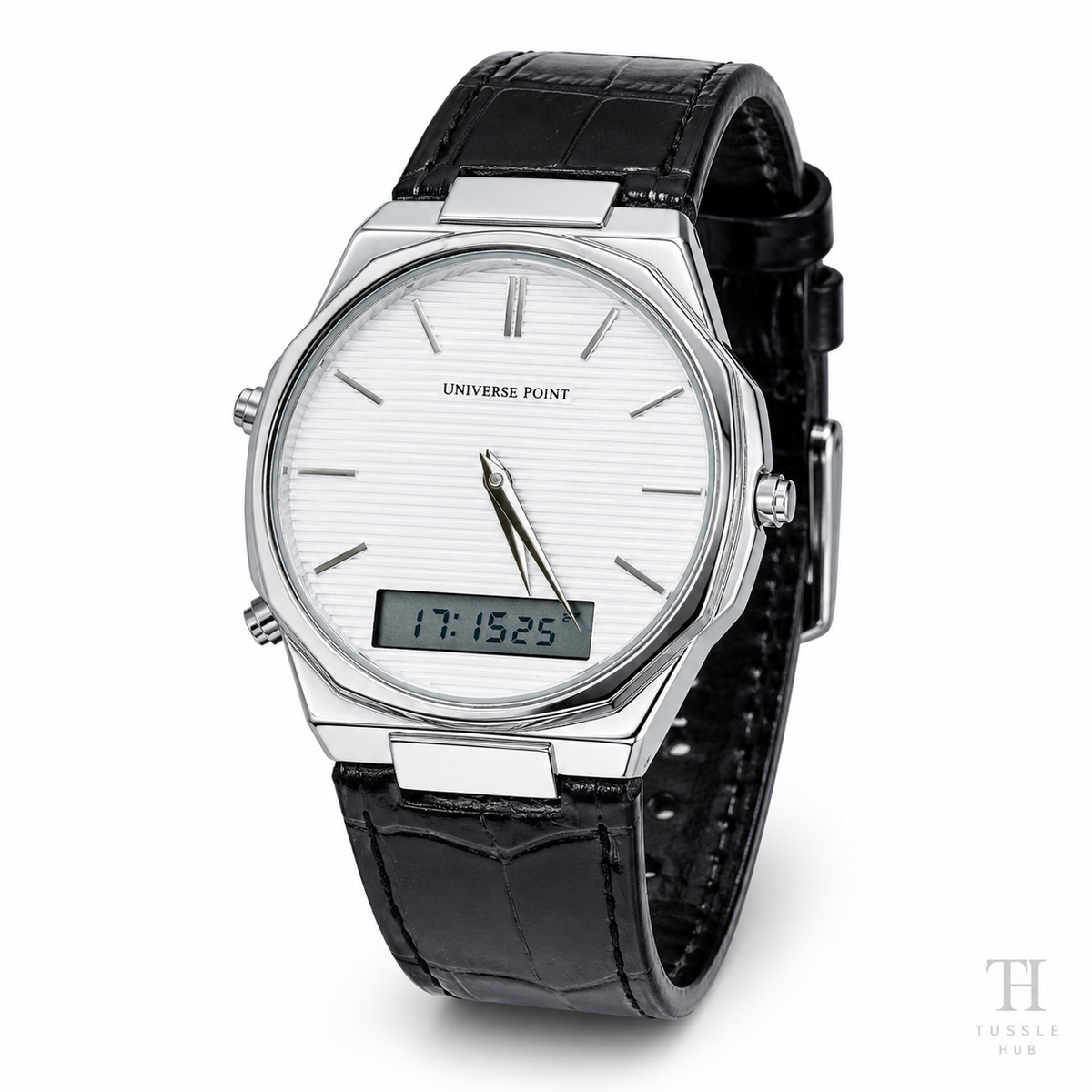 Universe Point Leather Dual Time Watch