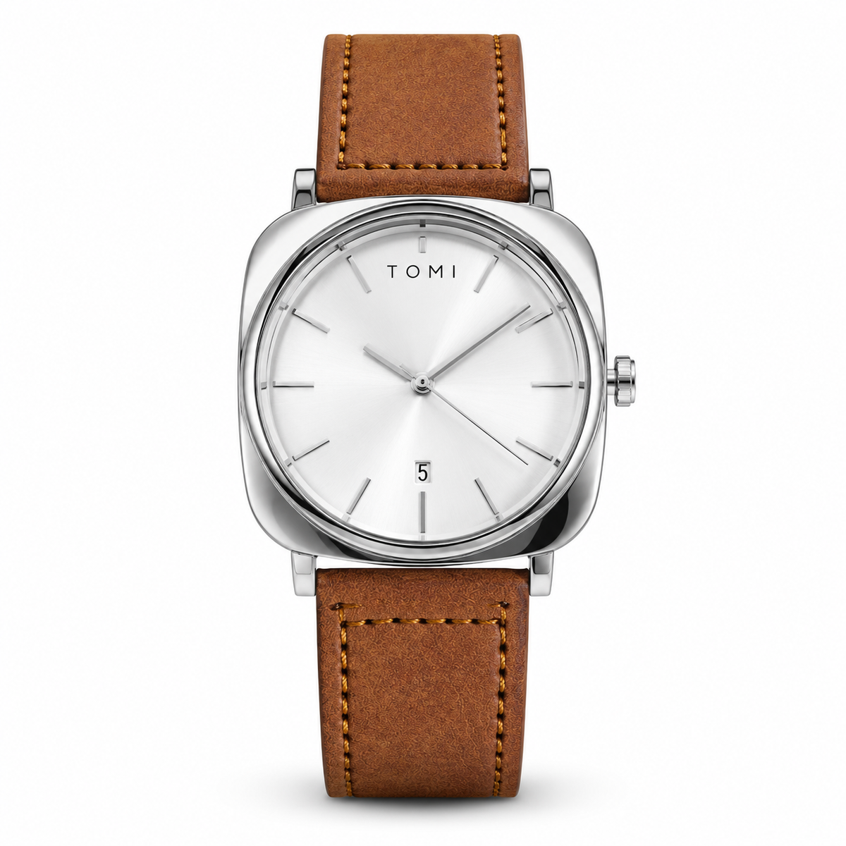 Tomi Brown Silver Business Class Watch