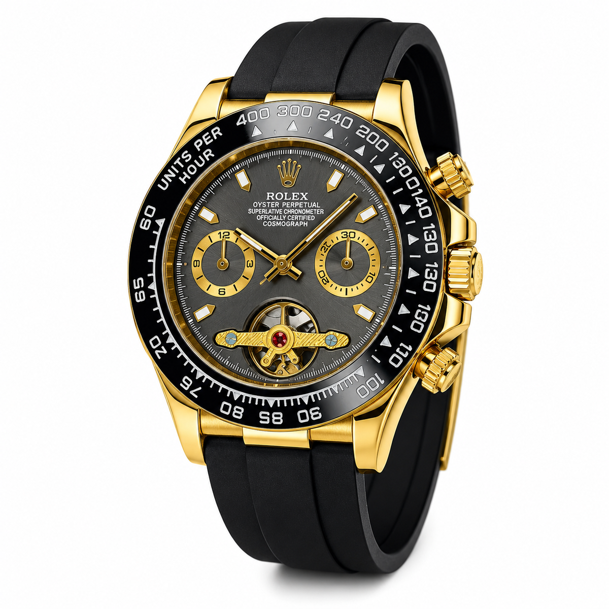 Skeleton Daytona Gold Black Watch