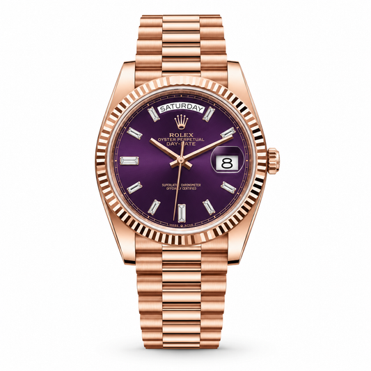 Day Date Rose Gold Indigo Dial Automatic Super Clone Watch